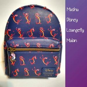 Loungefly Disney Mulan Mushu print mini Backpack